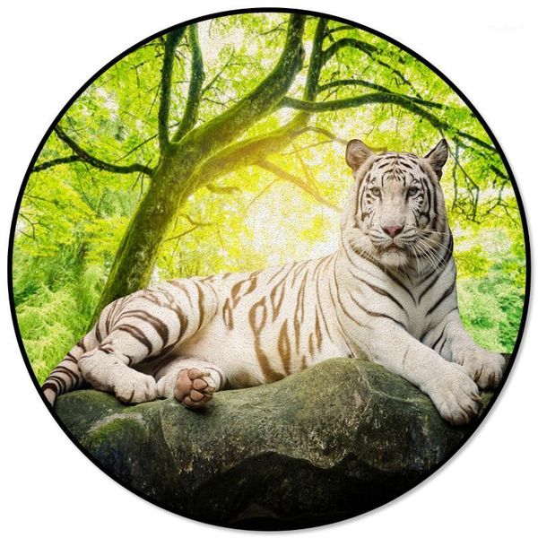 green forest animal white tiger stone printed round carpet for living room kids bedroom table sofa carpet area rug mats1
green forest animal white tiger stone printed round carpet for living room kids bedroom table sofa carpet area rug mats1