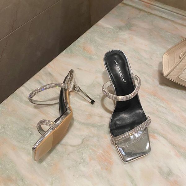 2021 design slides women .5cm high heels mules fetish summer sandals stiletto outdoor crystal slippers prom shoes, Black
2021 design slides women .5cm high heels mules fetish summer sandals stiletto outdoor crystal slippers prom shoes, Black