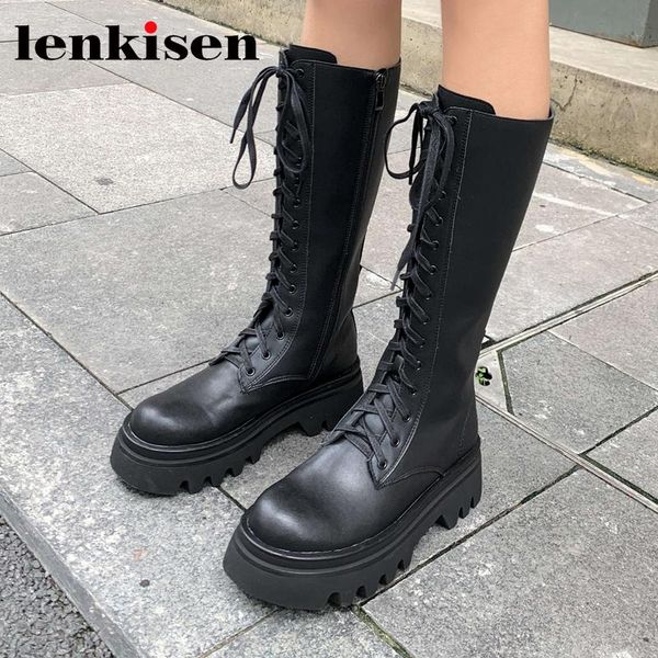 lenkisen cow leather round toe high heel motorcycle boots young lady streetwear fashion solid winter classic knee-high boots l26, Black
lenkisen cow leather round toe high heel motorcycle boots young lady streetwear fashion solid winter classic knee-high boots l26, Black