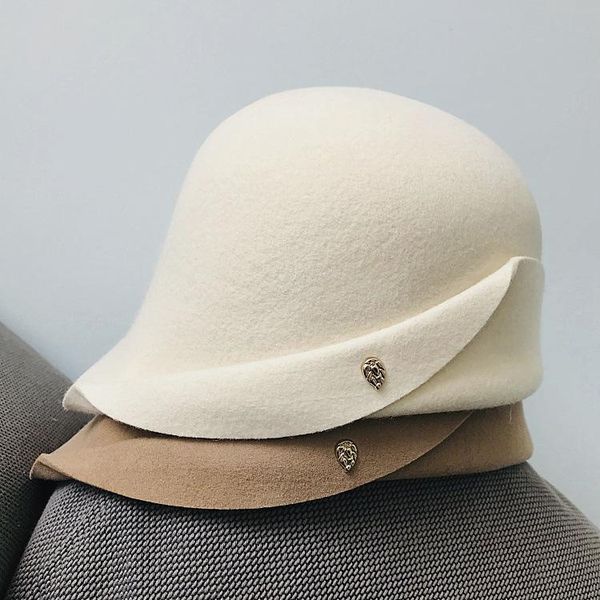 stingy brim hats autumn winter japanese metal leaf standard hat folds female retro wild woolen bowl fisherman felt, Blue;gray
stingy brim hats autumn winter japanese metal leaf standard hat folds female retro wild woolen bowl fisherman felt, Blue;gray