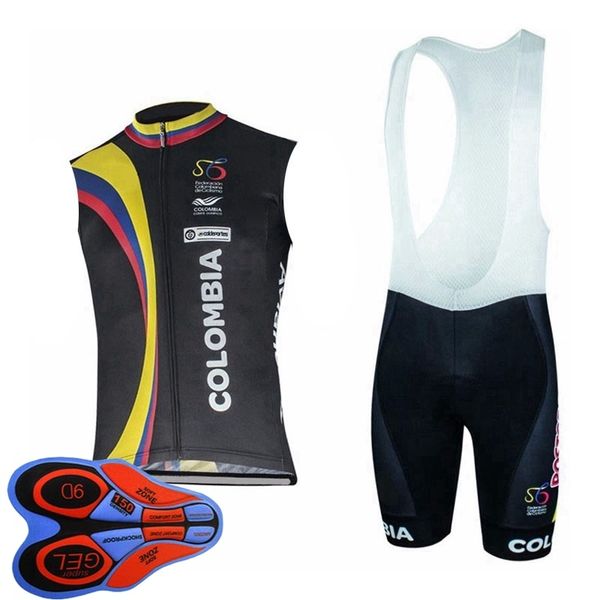 men colombia team cycling sleeveless jersey bib shorts set bike outfits summer quick dry mtb bicycle uniform racing sportswear y20070606, Gray
men colombia team cycling sleeveless jersey bib shorts set bike outfits summer quick dry mtb bicycle uniform racing sportswear y20070606, Gray