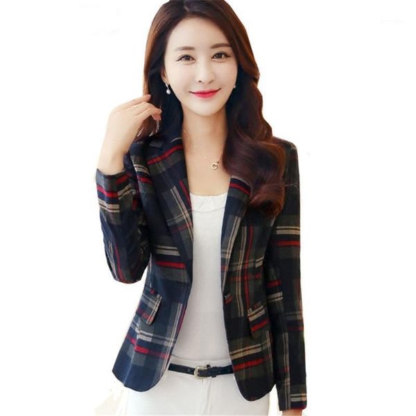women's suits & blazers 2021 fashion plaid blazer women long sleeve slim casual autumn female business one button office jacket blazer1, White;black
women's suits & blazers 2021 fashion plaid blazer women long sleeve slim casual autumn female business one button office jacket blazer1, White;black
