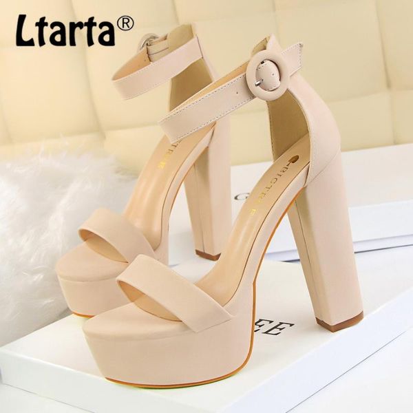 ltarta 13.5cm heels thin high heels nightclub women's shoes waterproof platform open toe belt buckle sandals ds-1550-1, Black
ltarta 13.5cm heels thin high heels nightclub women's shoes waterproof platform open toe belt buckle sandals ds-1550-1, Black