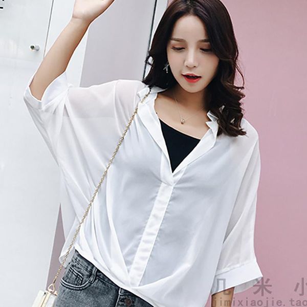 women's blouses & shirts women summer style loose anti-sunshine chiffon lady casual long sleeve blusas with slip zz0794, White
women's blouses & shirts women summer style loose anti-sunshine chiffon lady casual long sleeve blusas with slip zz0794, White