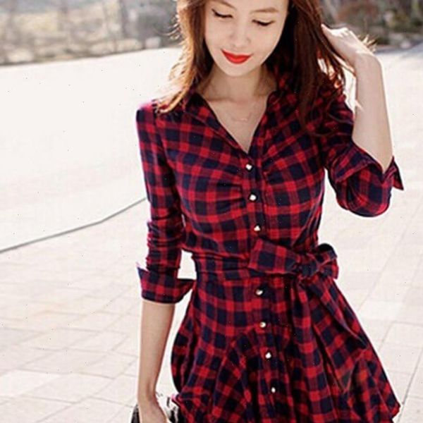 women sashes plaid dress office lady v collar long sleeve knee length dress vintage autumn elegant dresses vestidos 3s, Black;gray
women sashes plaid dress office lady v collar long sleeve knee length dress vintage autumn elegant dresses vestidos 3s, Black;gray