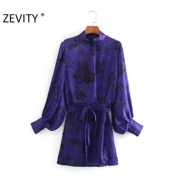 zevity new women vintage stand collar print sashes shirt dress femme lantern sleeve back buttons casual slim mini vestido ds4580, Black;gray
zevity new women vintage stand collar print sashes shirt dress femme lantern sleeve back buttons casual slim mini vestido ds4580, Black;gray