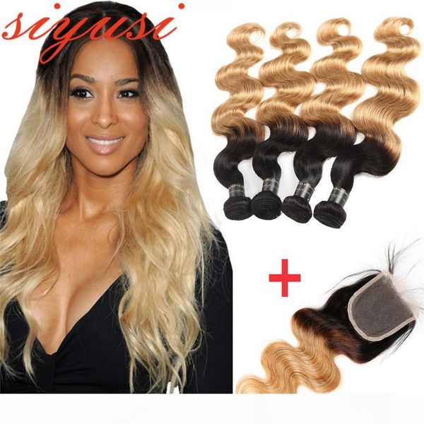 siyusi brazilian body wave human hair weave 3 4 bundles with closure 1b 27 ombre honey blonde brazilian virgin hair with lace closure, Black;brown
siyusi brazilian body wave human hair weave 3 4 bundles with closure 1b 27 ombre honey blonde brazilian virgin hair with lace closure, Black;brown