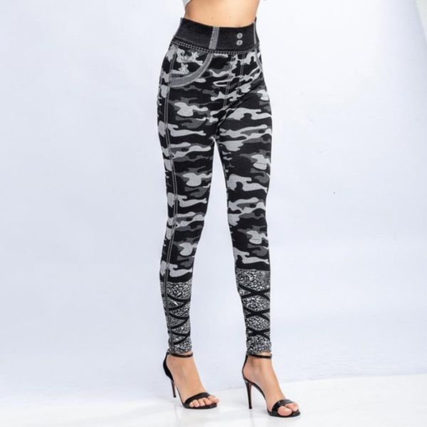 women leggings camouflage print leggings with mock pocket faux denim jeans slim fitness elastic seamless leggings, Black
women leggings camouflage print leggings with mock pocket faux denim jeans slim fitness elastic seamless leggings, Black