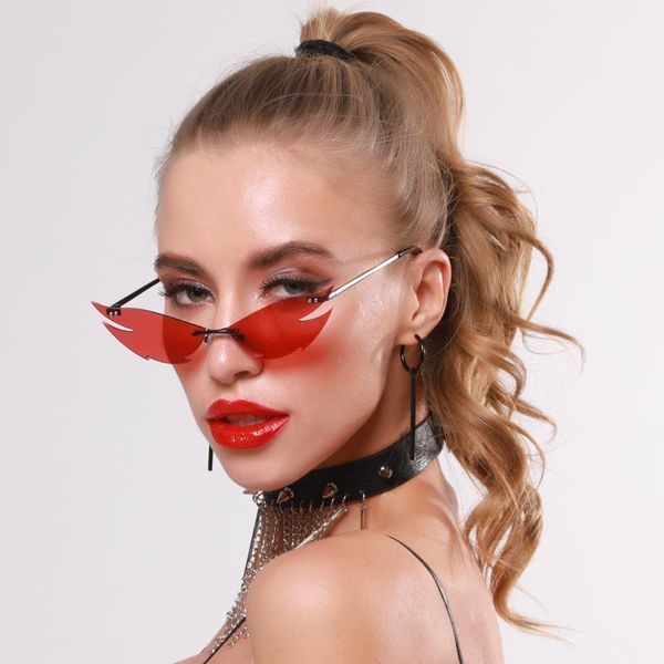 new fashion sunglasses women men fire flame rimless wave sun glasses women metal shades cat eye lens eyewear uv400 streetwear1, White;black
new fashion sunglasses women men fire flame rimless wave sun glasses women metal shades cat eye lens eyewear uv400 streetwear1, White;black