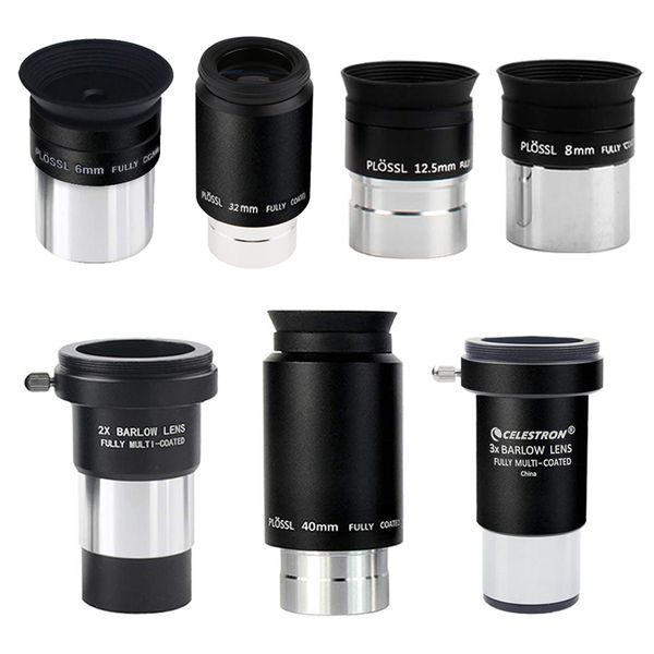 Celestron 1.25inch 6mm 8mm 12.5mm 32mm 40mm Plossl Telescope Eyepieces And 2x 3x Barlow Lens Full Metal Astronomy Telescope Eyepieces