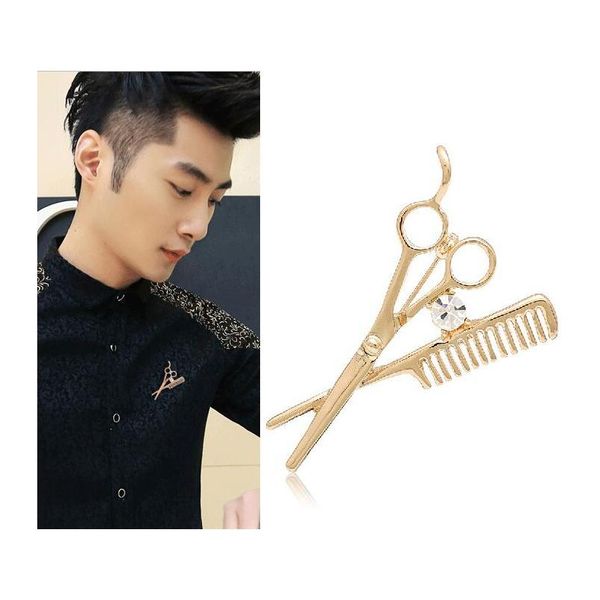 hairdresser brooch men 's pins with crystal diamonds badge badge scissors comb brooch pin small suit collar w sqchpg dh_seller2010, Gray
hairdresser brooch men 's pins with crystal diamonds badge badge scissors comb brooch pin small suit collar w sqchpg dh_seller2010, Gray