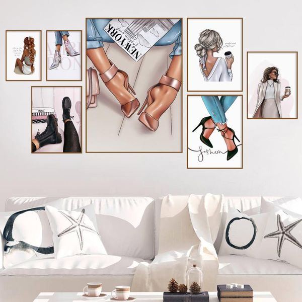 paintings fashion girl coffee high heels illustration art canvas painting nordic posters and prints wall pictures for living room decor
paintings fashion girl coffee high heels illustration art canvas painting nordic posters and prints wall pictures for living room decor