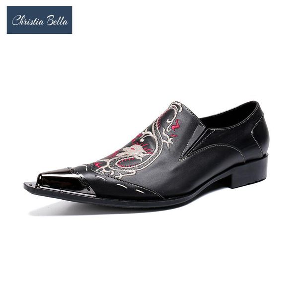 christia bella new big size metal pointed toe men shoes real leather embroidery british style party shoes business dress, Black
christia bella new big size metal pointed toe men shoes real leather embroidery british style party shoes business dress, Black