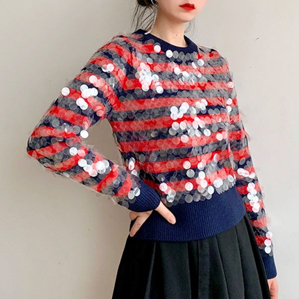 2021 bright spangled french autumn stripes the neck beat heavy industry female jacket striped sweater 05hv, White;black
2021 bright spangled french autumn stripes the neck beat heavy industry female jacket striped sweater 05hv, White;black