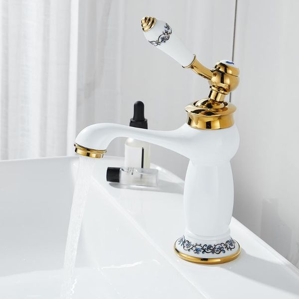 bathroom sink faucets faucet antique bronze finish brass basin cold water mixer deck mounted single hole handle tap