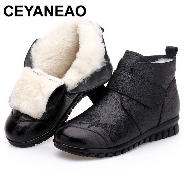 ceyaneao2020 women snow boots 100% genuine leather natural wool fur winter warm ankle boots women flat shoes botas mujere1630, Black
ceyaneao2020 women snow boots 100% genuine leather natural wool fur winter warm ankle boots women flat shoes botas mujere1630, Black