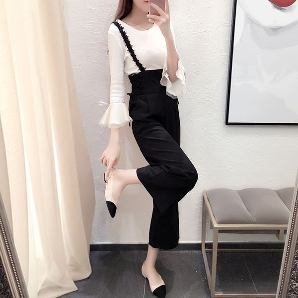 cuyba wide pants skirt suspender skirt suitleg pants set women 2020 spring new style small fragrance long sleeve t-shirt suspender suit 2-pi, Gray
cuyba wide pants skirt suspender skirt suitleg pants set women 2020 spring new style small fragrance long sleeve t-shirt suspender suit 2-pi, Gray