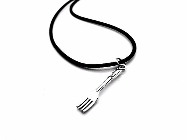 vintage spoon fork necklace simple kitchen tool instrument charm pendant leather rope necklaces for mom gift jewelry, Silver
vintage spoon fork necklace simple kitchen tool instrument charm pendant leather rope necklaces for mom gift jewelry, Silver