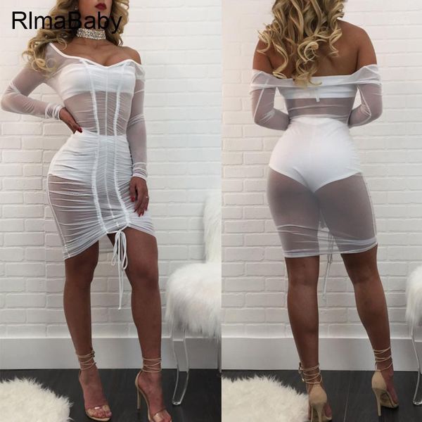 party dresses wholesale- summer lace up black mesh dress deep v neck long sleeve bandage see through bodycon women vestidos beach 20211, White;black
party dresses wholesale- summer lace up black mesh dress deep v neck long sleeve bandage see through bodycon women vestidos beach 20211, White;black