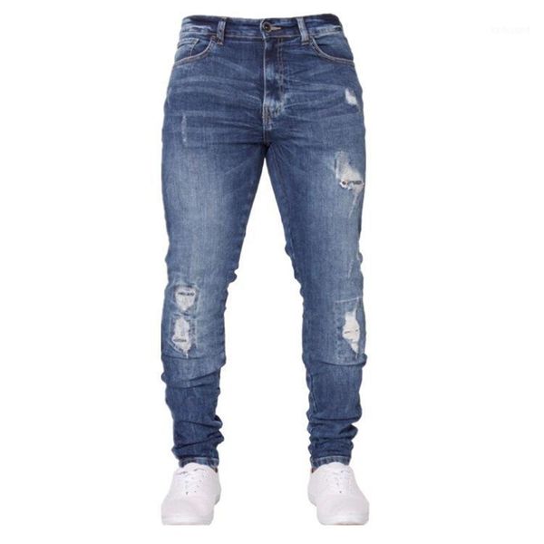 men's holes hip hop jeans fashion white cowboy trousers waist elastic force self-cultivation leisure bound feet denim pants1, Blue
men's holes hip hop jeans fashion white cowboy trousers waist elastic force self-cultivation leisure bound feet denim pants1, Blue