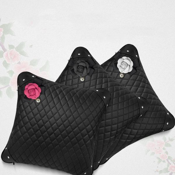 car accessories seat camellia flower inlaid with diamond pillow1