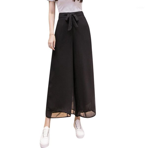 summer new wide-leg pants women pants casual korean high waist ankle-length lace up chiffon loose large size skirt1, Black;white
summer new wide-leg pants women pants casual korean high waist ankle-length lace up chiffon loose large size skirt1, Black;white