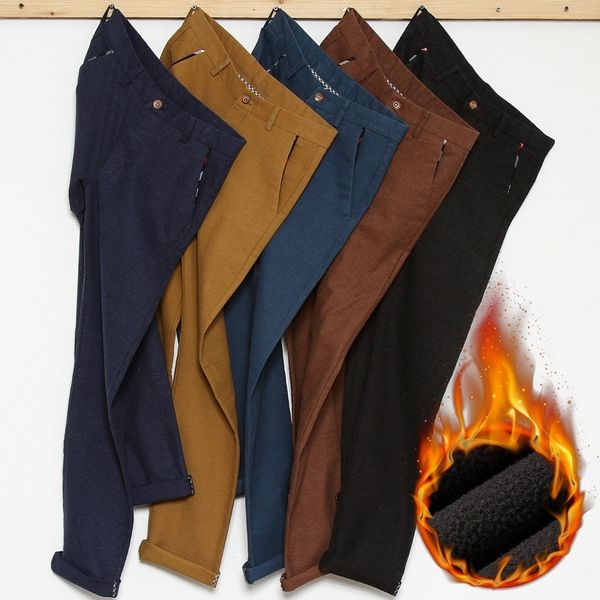 men's warm casual trousers winter new style business fashion slim fit stretch brushed fabric thicken pants male brand 210201, Black
men's warm casual trousers winter new style business fashion slim fit stretch brushed fabric thicken pants male brand 210201, Black