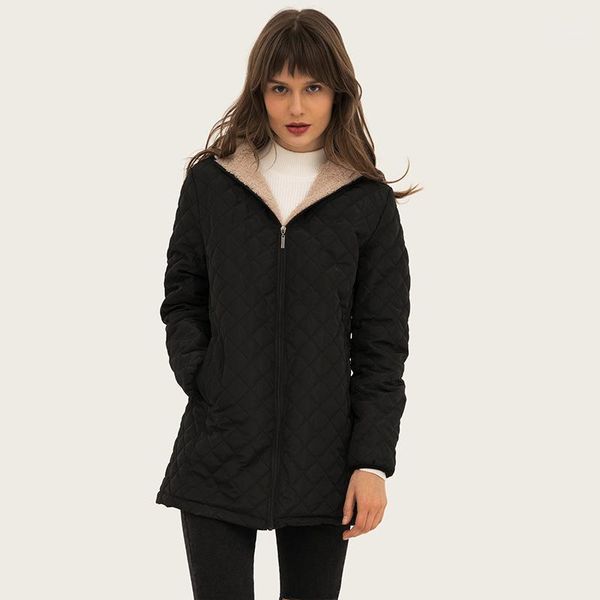 women cotton fleece jacket winter velvet hooded parka 2019 long style zipper thick warm coats lady's casual streetwear coats1, Black
women cotton fleece jacket winter velvet hooded parka 2019 long style zipper thick warm coats lady's casual streetwear coats1, Black