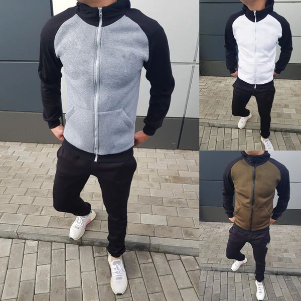 new men's tracksuits fashion european and american zipper printed patchwork sweater solid color sports pants men's suit, Gray
new men's tracksuits fashion european and american zipper printed patchwork sweater solid color sports pants men's suit, Gray