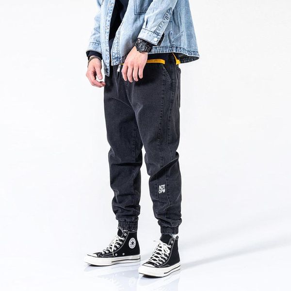 men's jeans fashion streetwear men black loose fit spliced designer cargo pants elastic wide leg trousers hip hop joggers, Blue
men's jeans fashion streetwear men black loose fit spliced designer cargo pants elastic wide leg trousers hip hop joggers, Blue