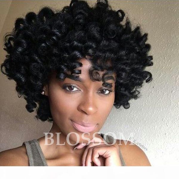 kinky curly human hair wig machine made short curly human none lace brazilian hair straight glueless full lace human hair wig, Black;brown
kinky curly human hair wig machine made short curly human none lace brazilian hair straight glueless full lace human hair wig, Black;brown