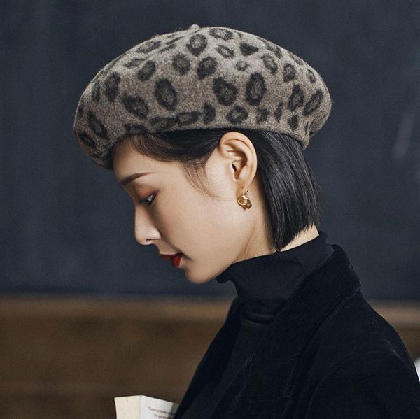 berets beret for women autumn and winter spotted leopard print woolen women's literary fashionable fashion bud hat, Blue;gray
berets beret for women autumn and winter spotted leopard print woolen women's literary fashionable fashion bud hat, Blue;gray