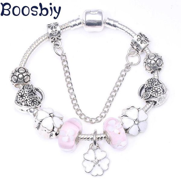 boosbiy vintage silver plated fine bracelet for women diy european style pink crystal flower charms bracelets jewelry gift, Golden;silver
boosbiy vintage silver plated fine bracelet for women diy european style pink crystal flower charms bracelets jewelry gift, Golden;silver