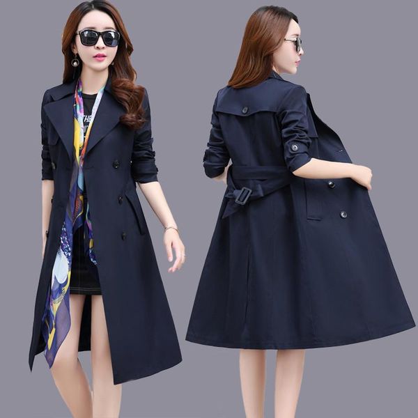 fashion large size trench coat women's 2020 korean new slim temperament spring autumn long trench coat m368, Black
fashion large size trench coat women's 2020 korean new slim temperament spring autumn long trench coat m368, Black