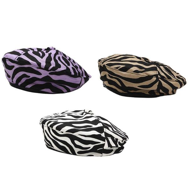 women autumn zebra striped printed cotton beret cap flat elegant vintage painter adjustable pumpkin beanies hat streetwear, Blue;gray
women autumn zebra striped printed cotton beret cap flat elegant vintage painter adjustable pumpkin beanies hat streetwear, Blue;gray