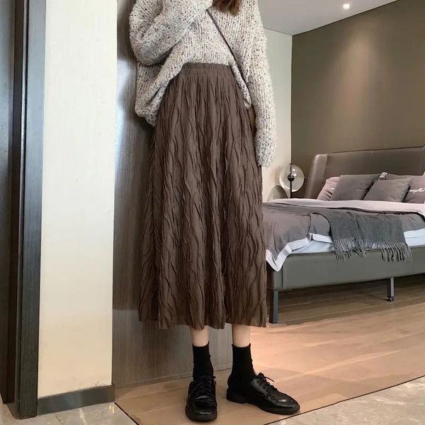 elastic high waist solid pleated skirt women vintage chic loose mid-length a-line skirt fashion new spring fairy skirt female y1214, Black
elastic high waist solid pleated skirt women vintage chic loose mid-length a-line skirt fashion new spring fairy skirt female y1214, Black