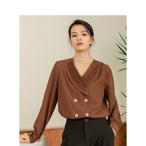inman 2020 spring elegant style retro unique v collar folded sleeve cut mature women office shirt1, White
inman 2020 spring elegant style retro unique v collar folded sleeve cut mature women office shirt1, White