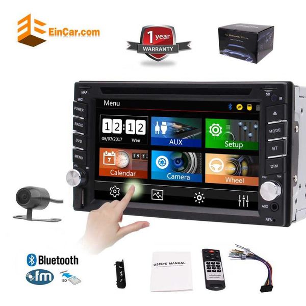 double 2 din stereo cd dvd player 6.2" hd digital touchscreen car radio 1080p video bluetooth subwoofer usb sd swc + back camera
double 2 din stereo cd dvd player 6.2" hd digital touchscreen car radio 1080p video bluetooth subwoofer usb sd swc + back camera