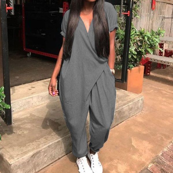 plus size women jumpsuits 2020 summer overalls fashion pantalon pants v neck button playsuits female short sleeve romeper, Black;white
plus size women jumpsuits 2020 summer overalls fashion pantalon pants v neck button playsuits female short sleeve romeper, Black;white
