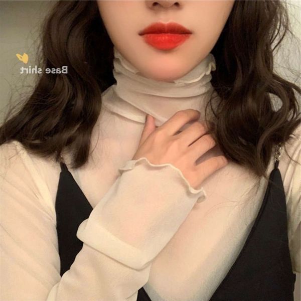 autumn 2020 korean new high collar chiffon with solid color long base 23541, White
autumn 2020 korean new high collar chiffon with solid color long base 23541, White