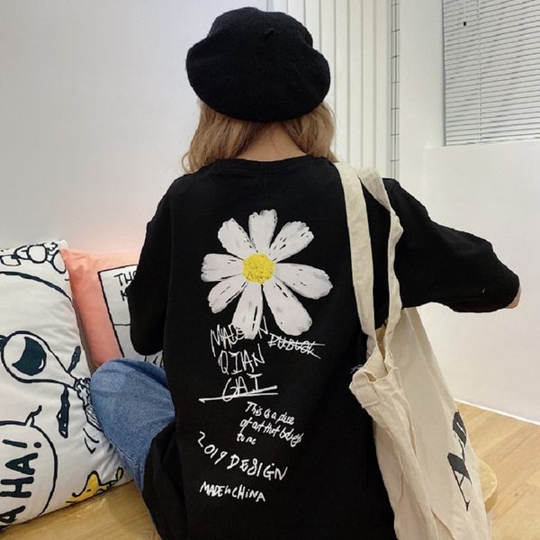 6535 cotton daisy printed mid-length short-sleeved t-shirt women's 2020 summer korean style loose student women's t-shirt t-shirt, White
6535 cotton daisy printed mid-length short-sleeved t-shirt women's 2020 summer korean style loose student women's t-shirt t-shirt, White