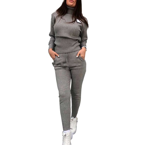 mvgirlru autumn winter woman turtleneck casual solid color knitted pullover sweater and pocket pants two piece set, Gray
mvgirlru autumn winter woman turtleneck casual solid color knitted pullover sweater and pocket pants two piece set, Gray