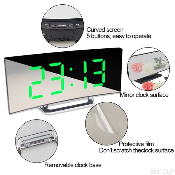 a-deskclock, digital alarm, alarm clock with children's curve led screen, thermometer, home decoration
a-deskclock, digital alarm, alarm clock with children's curve led screen, thermometer, home decoration