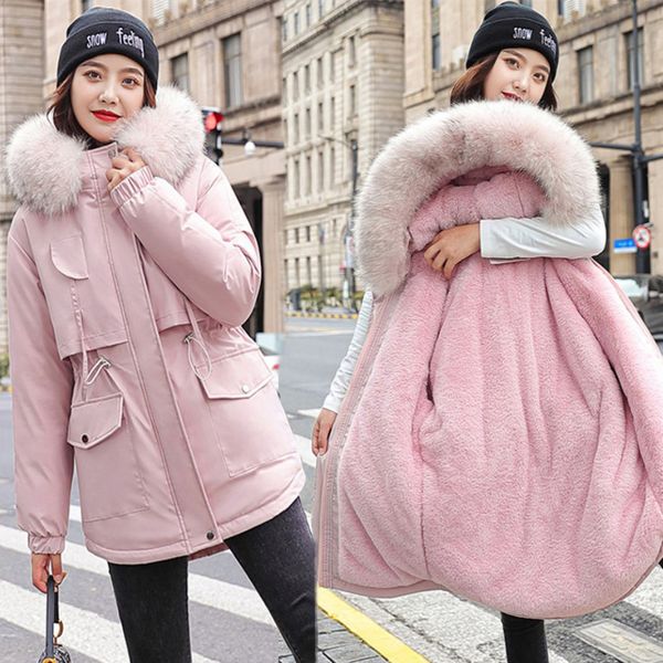 warm lining jacket 2020 fashion winter women false fur collar down cotton parkas large size 3xl female coat, Black
warm lining jacket 2020 fashion winter women false fur collar down cotton parkas large size 3xl female coat, Black