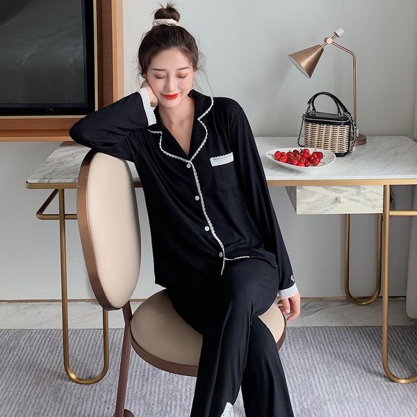 fashionable sweet new chorea summer feminine sets in black pajamas long, casual long sleeve pyjamas laty, Black;brown
fashionable sweet new chorea summer feminine sets in black pajamas long, casual long sleeve pyjamas laty, Black;brown