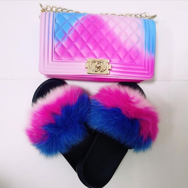 fluffy women fur slippers set-handbag furry real fur slides shoes rainbow colorful jelly shoulder bag candy crossbody purse1, Blue;gray
fluffy women fur slippers set-handbag furry real fur slides shoes rainbow colorful jelly shoulder bag candy crossbody purse1, Blue;gray