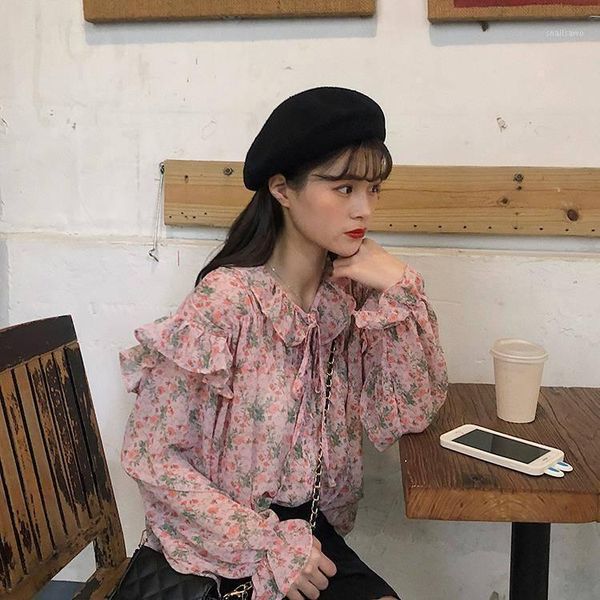 hstar 2021 spring women elegant lacc up blouse lady chiffon ruffled street shirts female butterfly sleeve floral, White
hstar 2021 spring women elegant lacc up blouse lady chiffon ruffled street shirts female butterfly sleeve floral, White