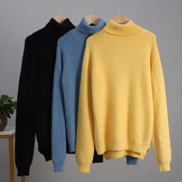 women basic turtleneck sweater autumn winter thick warm woman pullovers elegant loose casual female jumper soft knitwear, White;black
women basic turtleneck sweater autumn winter thick warm woman pullovers elegant loose casual female jumper soft knitwear, White;black