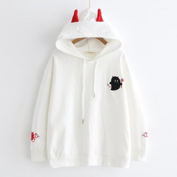 women's hoodies & sweatshirts japanese-style mori girl cute little devil embroidered long sleeve loose-fit hoodie women 465341, Black
women's hoodies & sweatshirts japanese-style mori girl cute little devil embroidered long sleeve loose-fit hoodie women 465341, Black