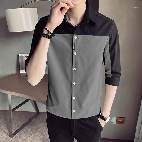 men shirts half sleeve shirt men the 2020 summer shirt patchwork male han edition cultivate one's morality casual1, White;black
men shirts half sleeve shirt men the 2020 summer shirt patchwork male han edition cultivate one's morality casual1, White;black